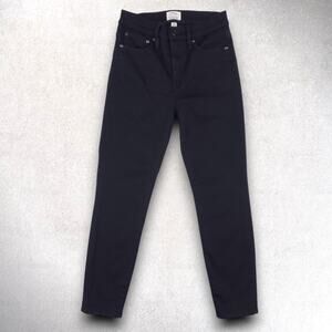 J.Crew 10" High-Rise Toothpick Jeans Womens 25P Black Clean Wash Stretch Minimal